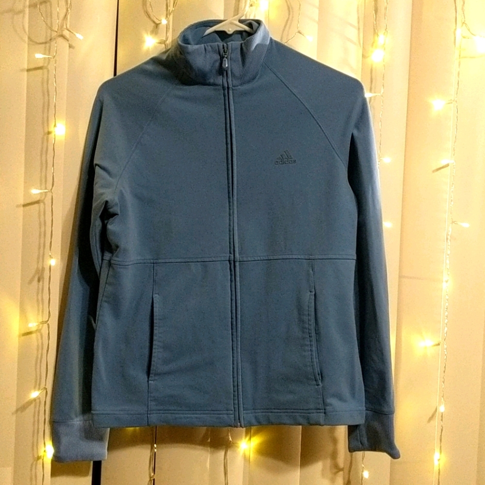 Vintage Adidas women's blue medium zip-up